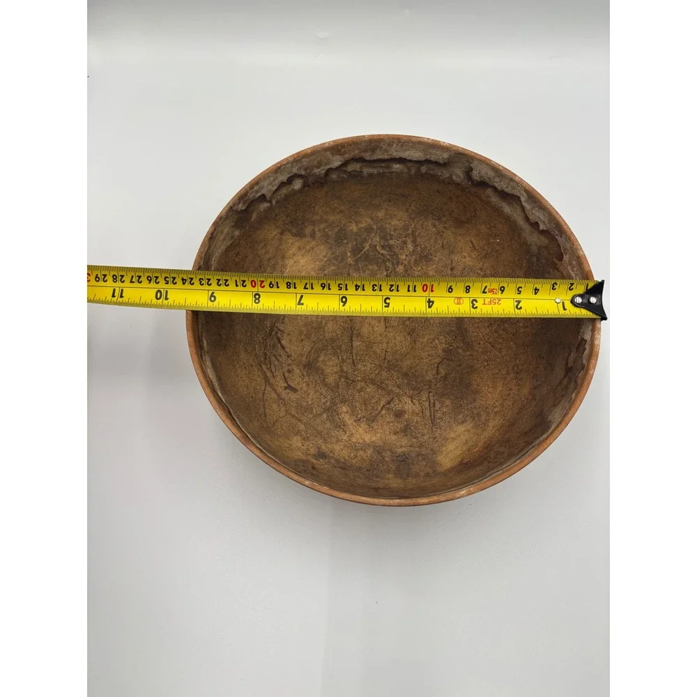 Vintage Ellingers Agatized Wood Serving Bowl 100 Sheboygan WI Mid Century Brown
